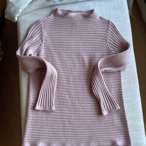 Eileen Fisher 100% perfect merino wool pink sweater!